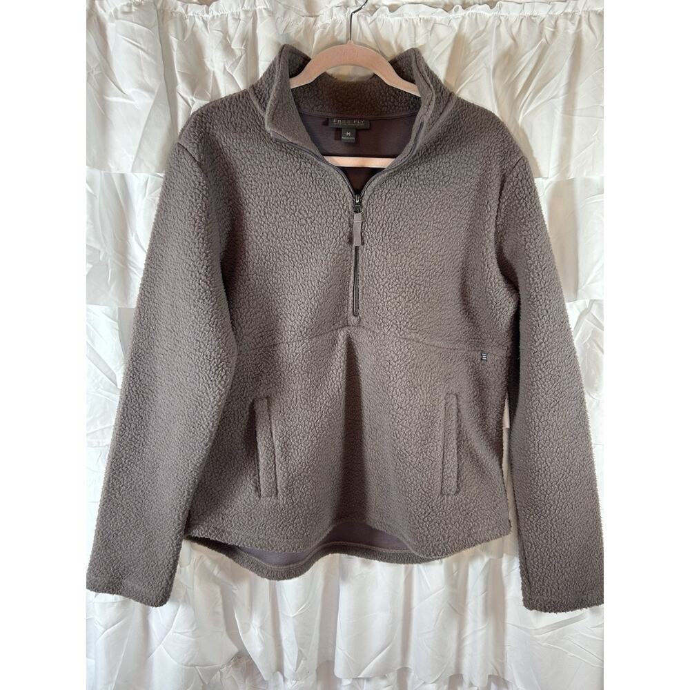 Free Fly Bamboo Sherpa Fleece Half Zip Sweater Women’s Medium Warm Comfort Soft